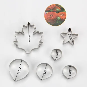 

(12sets/lot)Free Shipping High Quality Mini 6pcs Stainless Steel Different Flowers and Leaves Shape Cookie Cutters set
