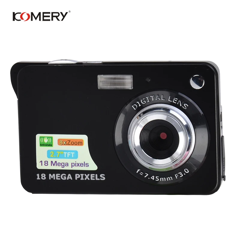 

3 Pieces Original KOMERY HD Digital Camera 2.7 Inch Screen 8X Digital Zoom 18W Pixels Portable Digital Camera