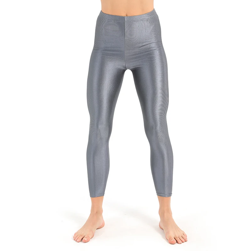 Флуоресцентные цветные штаны для йоги женские леггинсы для тренировок блестящие глянцевые брюки с высокой талией разноцветные брюки размера плюс женские эластичные брюки - Цвет: 15