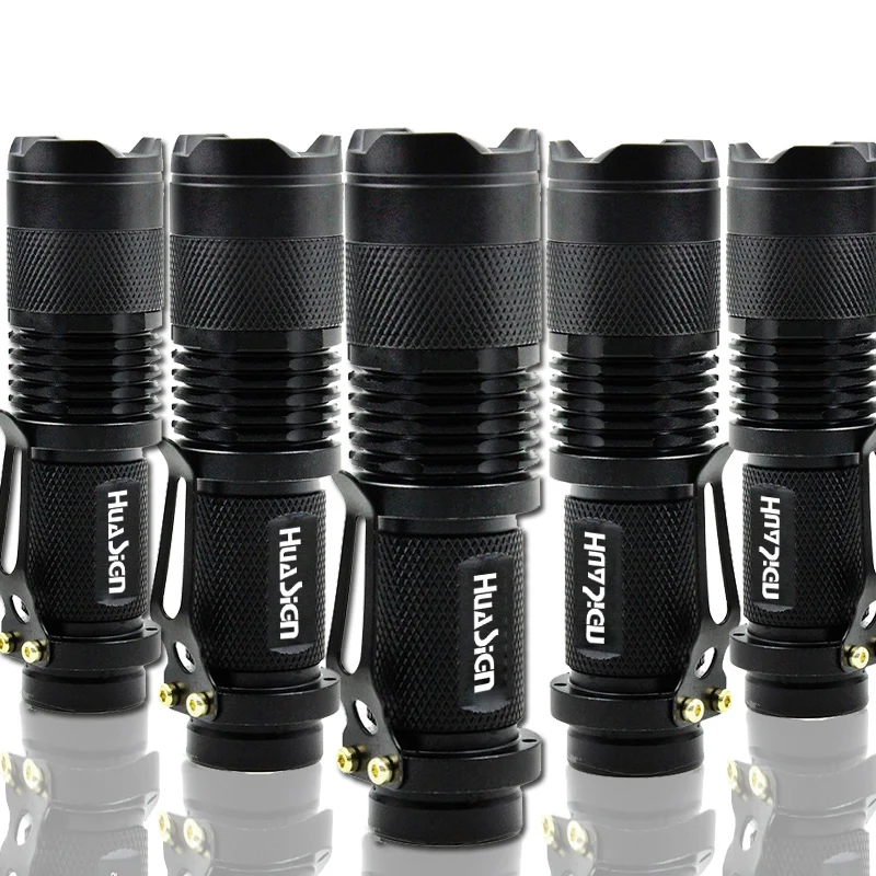 

5PCS/LOT Waterproof Portable Mini 3 Modes Q5 Flashlight Bright Zoomable mini LED Flashlight lantern Torch