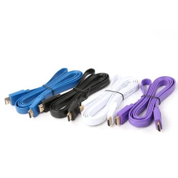 

200pcs/lot 5FT FLAT HDMI Cable High Speed With Ethernet v1.4 FULL HD 4K 3D High Quality