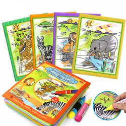 Воды Рисунок Игрушки Животные Doodle картина окраски ткани книга развивающие игрушки для рисования комплект подарки для Для детей Детские