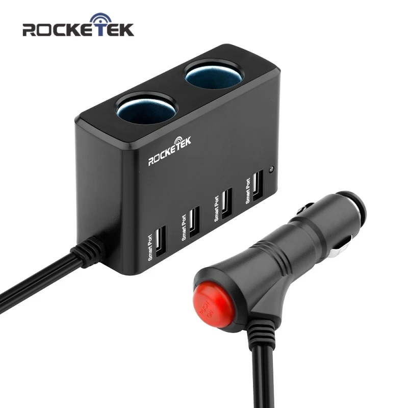 Rocketek Мульти usb Автомобильное зарядное устройство smart ic 4 USB 6A 2 автомобильный прикуриватель телефон адаптер аксессуары для iphone автомобильное ... Rocketek Мульти usb Автомобильное зарядное устройство smart ic 4 USB 6A 2 автомобильный прикуриватель телефон адаптер аксессуары для iphone автомобильное ...