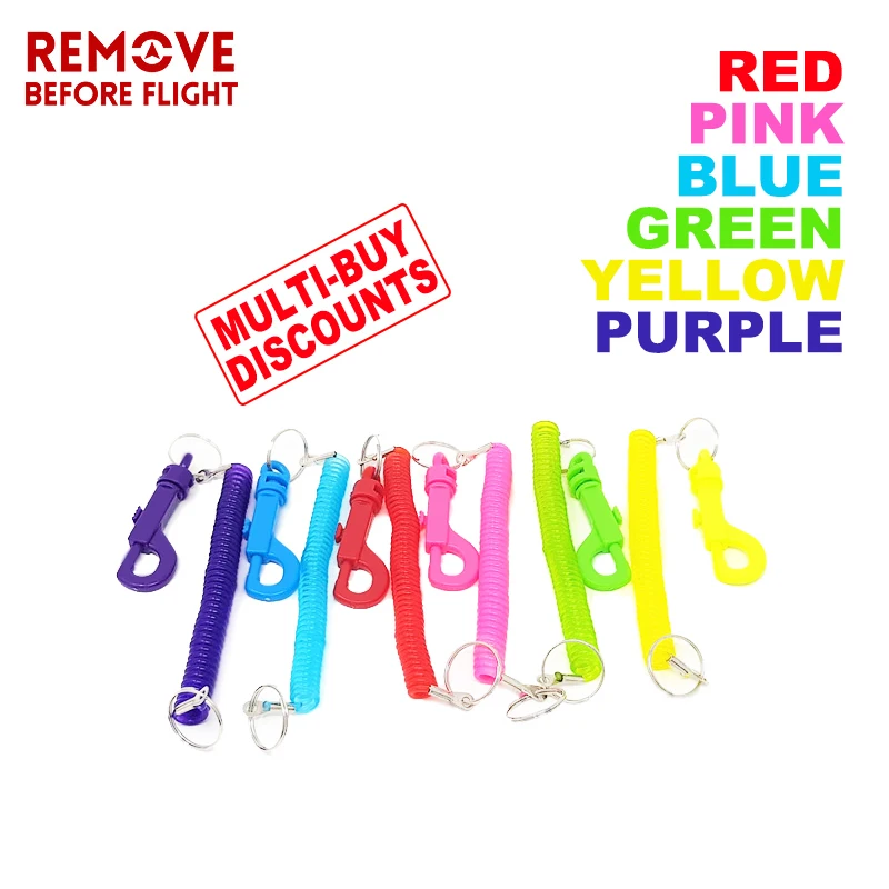 Retractable Spiral Keychain Spring Keys String Coil Hook Snap Multi