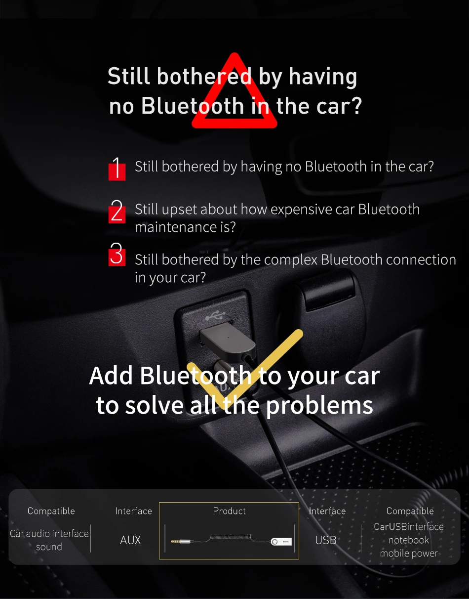 Baseus Bluetooth адаптер usb-адаптеров кабель для автомобиля 3,5 мм AUX Bluetooth V5.0 4,2 4,0 Bluetooth Динамик приемник аудио передатчик