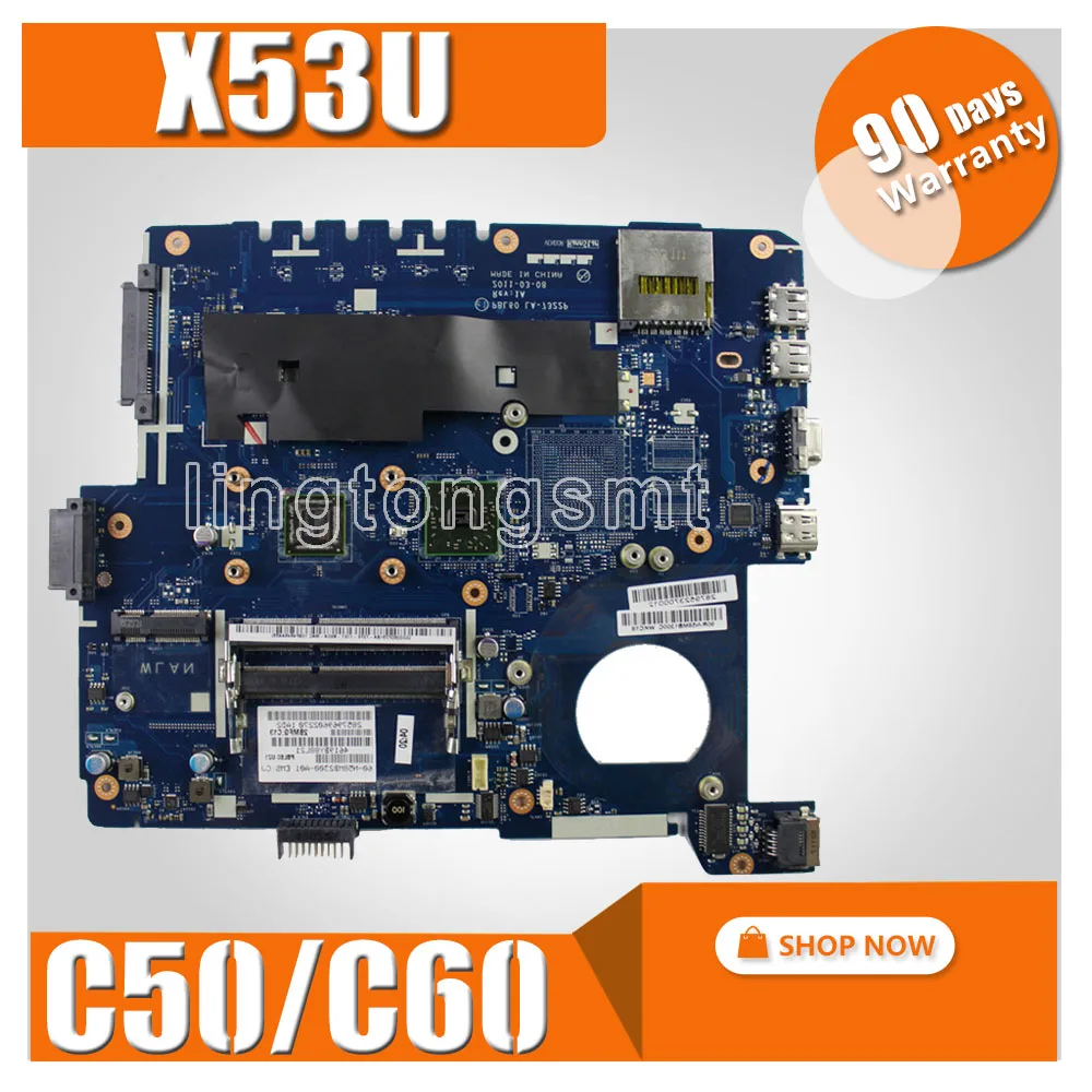Cena X53U laptopa płyty głównej płyta główna w PBL60 LA 7322P dla ASUS K53U X53U X53B K53B X53BY X53BR K53B płyty głównej płyta główna C50 C60