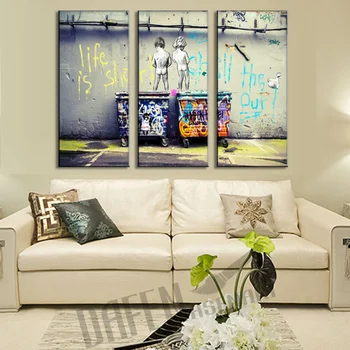 

Framed Modern wall art 3 Panel Canvas Painting Art Life Is Short Chill The Duck Out Wall Art Poster for Kids Rooms Home Decor