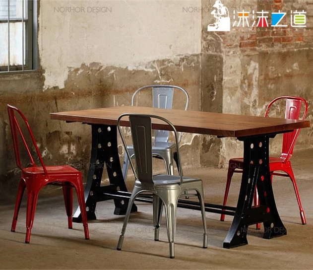 Free Shipping Retro Style Cafe Ravier Mining Iron Rectangular Wood Dining Table Table Desk Wood Tables Table Club Wood Clapboardwooden Table Light Aliexpress