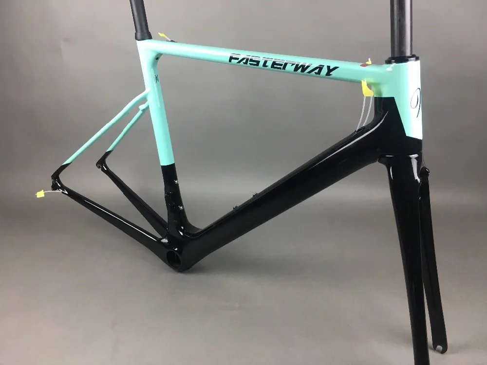 Clearance 2019 design super light FASTERWAY classic carbon road frameset D Brake carbon bike frame:Frameset+Seatpost+Fork+Clamp+Headset 134