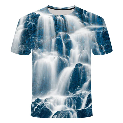 Blue Flaming tshirt Men/Women t shirt 3d t-shirt Casual Tops Anime Streawear Short Sleeve Tshirt Asian Plus-Size men's clothing