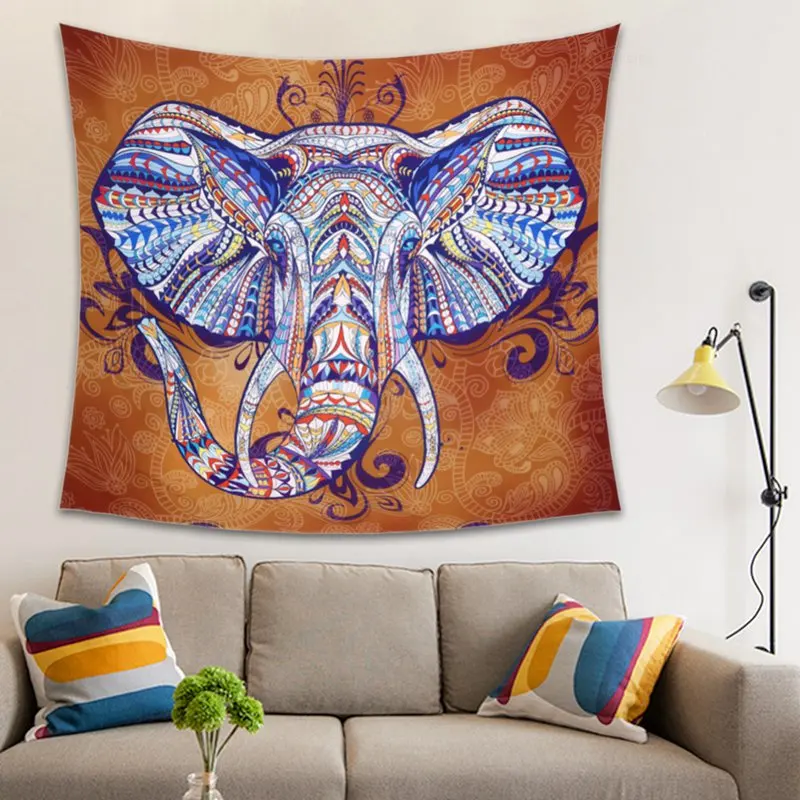 

Indian Elephant Tapestries India Mandala Hippie Wall Hangings Hanging Boho Beach Bedspreads Yoga Mat Blankets Fabric