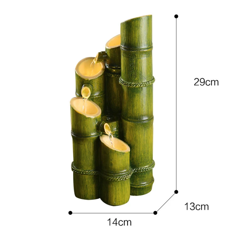 110-220 В полимер бамбуковый циркуляционный фонтан светодиодный настольный статуэтки фэн-шуй креативный счастливый офисный домашний Декор Бизнес подарок - Цвет: C