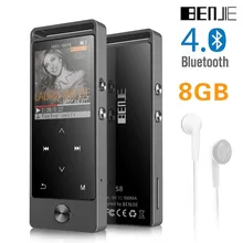 Mp3-плеер с Bluetooth 8 ГБ портативный музыкальный плеер с fm-радио с наушниками, сенсорная кнопка HiFi без потерь металлический аудио плеер