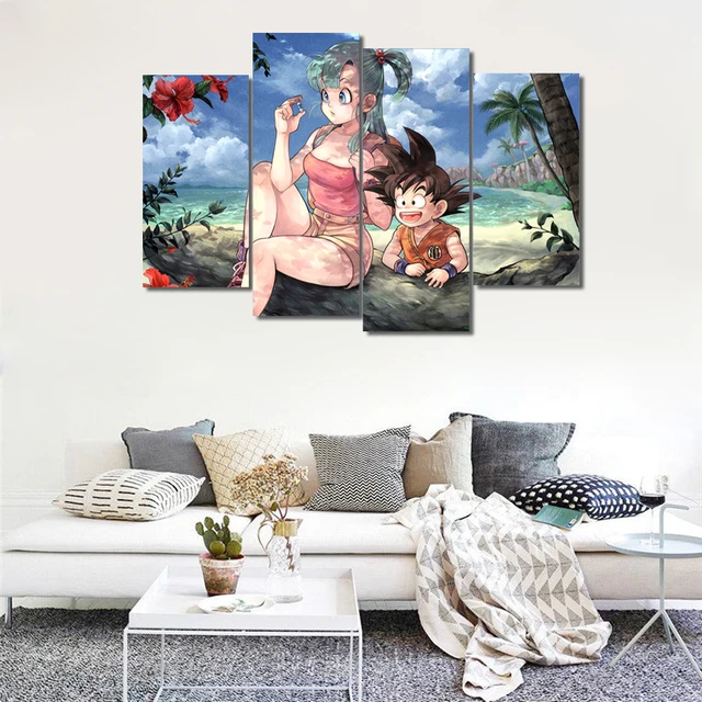 4 Piece Canvas Animal Dragon Ball Z Picture Painting Room 4 Piece Canvas Animal Dragon Ball Z Picture Painting Room Decor Print Poster Wall Art