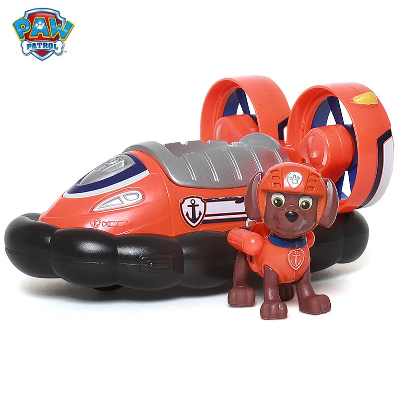 Paw Patrol игрушки для собак полный набор командный центр самолет яхта паром трекер Райдер Patrulla Canina фигурки Juguetes детей - Цвет: Zuma