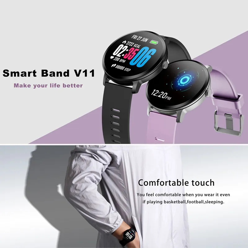 YUEDAER New V11 Smart Watch Health Blood Pressure Heart Rate Activity Tracker IP67 Waterproof 1.3\ YUEDAER New V11 Smart Watch Health Blood Pressure Heart Rate Activity Tracker IP67 Waterproof 1.3\