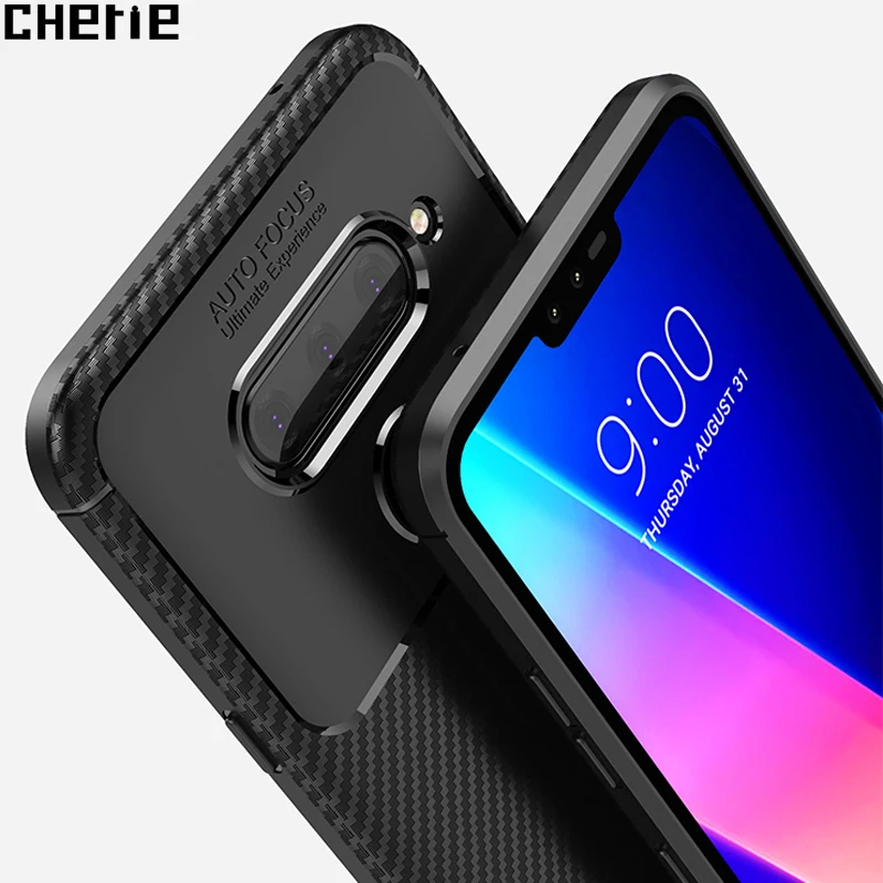 

For LG V40 Case Full Protector Back Cover Brushed Carbon Fiber Ultra Thin TPU Soft Silicone Case For LG V40 Case Coque Fundas