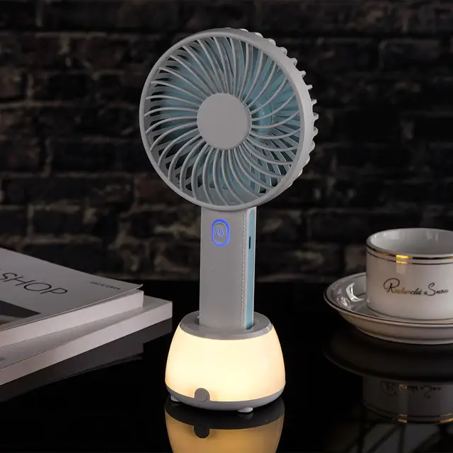 2018 Popular New Design Portable Usb Mini Fans With Rechargeable Battery And Led Night Light