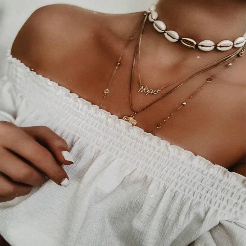

Natural Shell Choker Necklace Collection Puka Shell Statement Necklace For Summer Women Jewelry Gift Drop Shipping