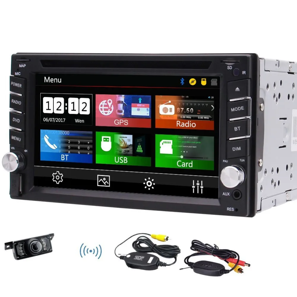 Стерео Авто Радио 2 DIN GPS навигации Поддержка DVD/CD воспроизведения видео с Bluetooth FM
