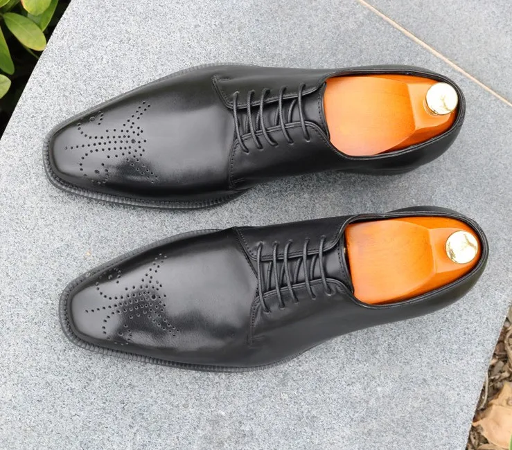 

Italy Genuine Leather Men Handmade Spring Autumn Oxfords Men Carved Solid England Style Wedding Shoes Men Youth Lace Up Shoes