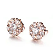 Роскошные AAA циркониевый кристалл серьги гвоздики для женщин 925 стерлингового серебра серьги Модные ювелирные изделия