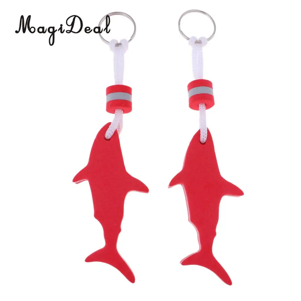 MagiDeal 2 Pieces Marine Shark Shaped EVA Floating Keychain Keyring Water Key Float for Radting Surfing Rowing Boat Accessories