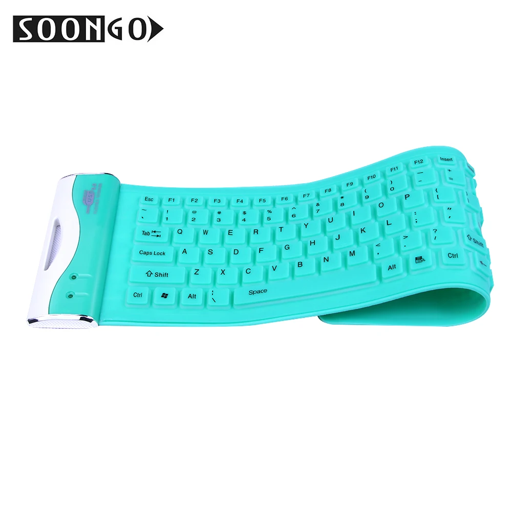 Mini Silicone Soft Keyboard Slim Folding Wired Flexible USB Roll-up Collapsible Teclado Clavier Gamer PC Tablet Laptop Portable (4)