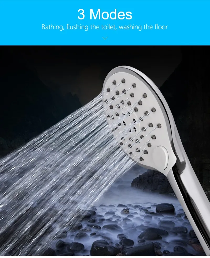 Hand Shower Head,Water Saving Shower Head,3 Function Round Soffione Doccia,Cabeza De Ducha,Multi-function Mist Showering  (4)