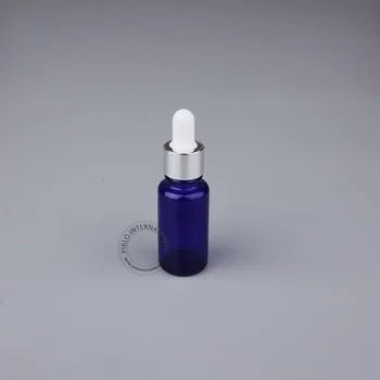 

DIY Essential Makeup Tool 15ml Cobalt Blue Essential Oil Bottle With Bright Silver Cap Glass Containers For Elite Fluid 5pcs/lot