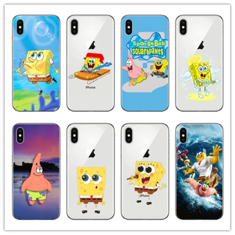 

KuLiai American Animation SpongeBob SquarePants Hardcover cover case for iphone 5 6Plus 7 7plus 8 8Plus X XR XS MAX phone cases
