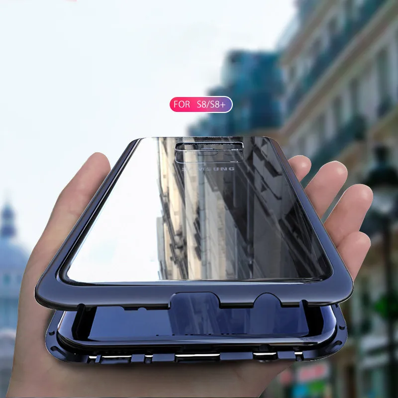 

Magneto Magnetic Adsorption Metal Case for Samsung Galaxy S9 S8 Plus Note 8 9 Note9 Note8 Magnet Tempered Glass cases