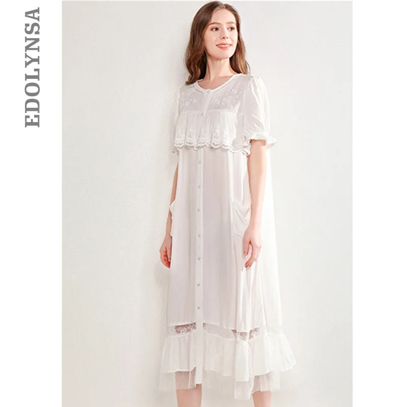Хлопковое ночное белье Chemise банный халат для женщин ночная рубашка медового