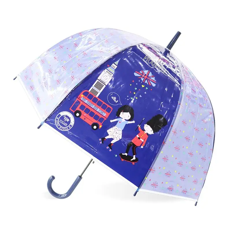 SAFEBET Дети Мороженое зонтик Единорог Прозрачные Зонтики Милый Мультфильм дети зонтик Apollo полуавтоматические Зонты - Цвет: Bus Navy
