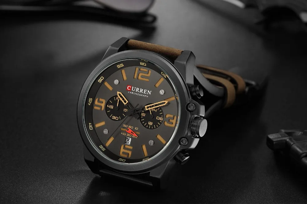 New curren 8314 Mens Watches Top Brand Luxury Men Military Sport Wristwatch Leather Quartz Watch erkek saat Relogio Masculino