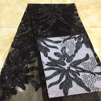 

African lace fabric nigerian lace fabric with sequins, african lace fabric 2019 high quality tulle lace for wedding dress x82-68