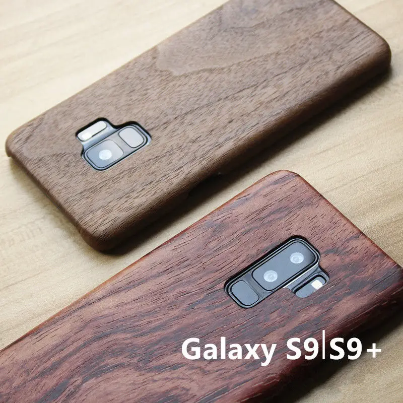 

For Samsung Galaxy S10 S10+ S10e S9/S9+ S9 Plus walnut Enony Wood Rosewood MAHOGANY Wooden Back Case Cover