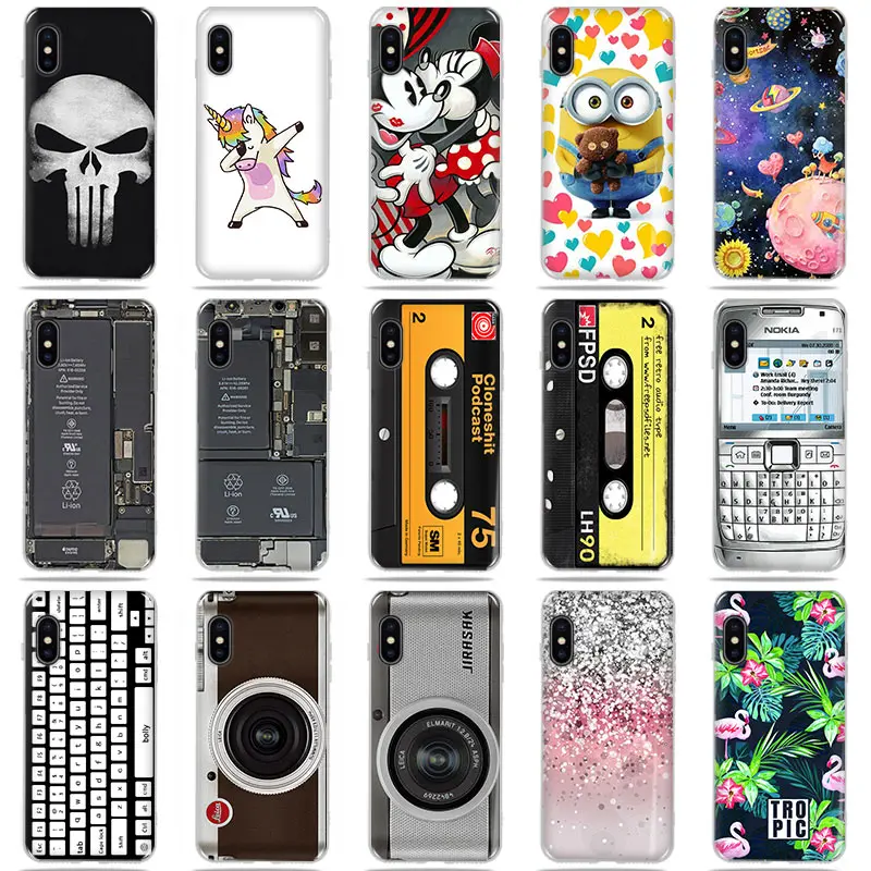 

Funny Soft TPU Case For Apple iPhone X XS Max XR Retro Camera Battery Clear Silicone Cover For iPhone 8 7 6 6S Plus 5 5S SE Case