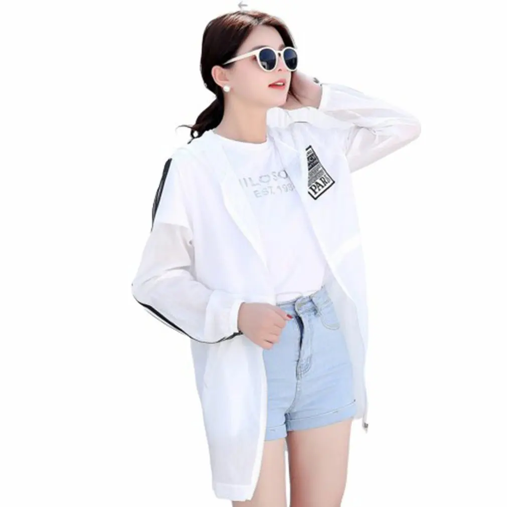 

Sun Protection Clothing Female Long Summer New Thin Breathable Loose Hooded Sunscreen Uv Protection Jacket
