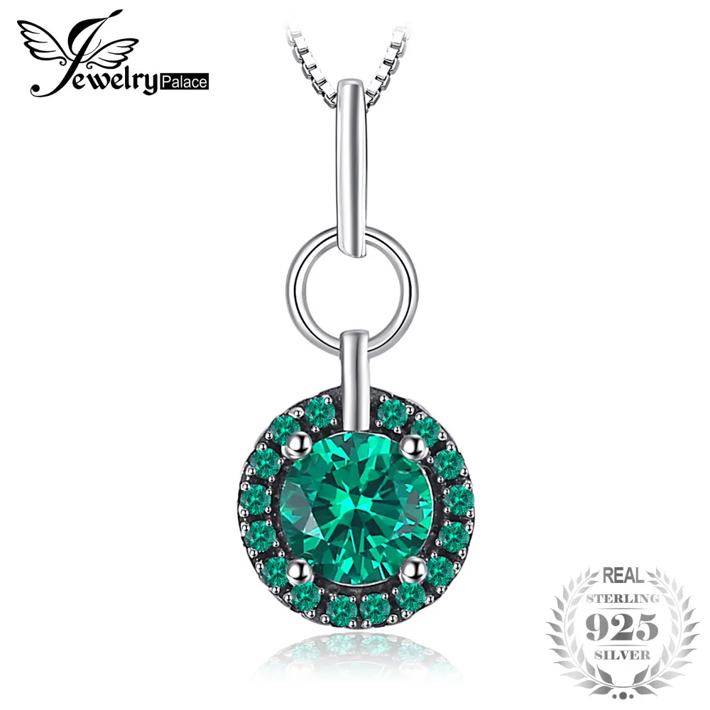 Jewelrypalace классический 0.5 карат создания Изумрудный Круглый камень кулон 100%