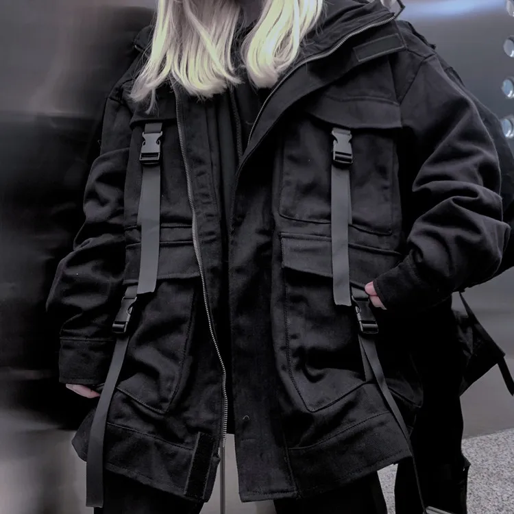 Neploe Корейская уличная одежда Harajuku черная джинсовая куртка больших размеров с карманами женские джинсовые куртки свободные BF винтажные повседневные пальто 39106 - Цвет: black coat