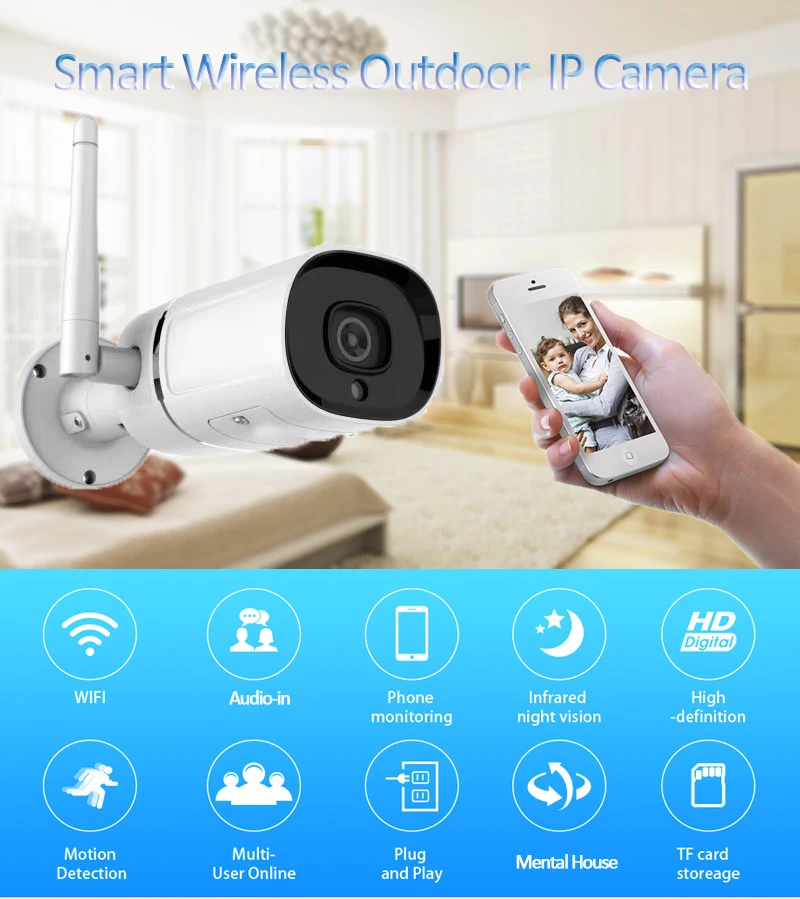 Hi3516C+ sony IMX291 Starvis открытый пуля Wifi IP Сетевая камера Starlight IPCam Максимальная поддержка 128G TF карта аудио Onvif RTSP