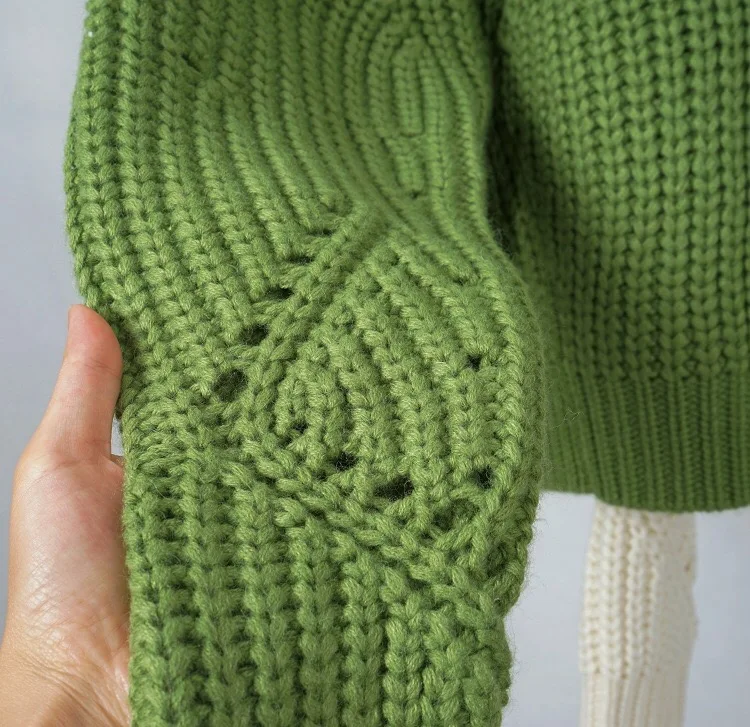 Осень зима дизайн Gloria& Grace водолазка шерсть зеленый/белый свитер высокого качества пуловеры вязанные от кутюр