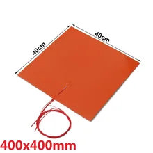 1400 w 240 V 400x400mm grzałka silikonowa łóżko płyta grzejna do 3D drukarki bez otworu ogrzewanie Pad pomarańczowy 3D akcesoria do drukarek