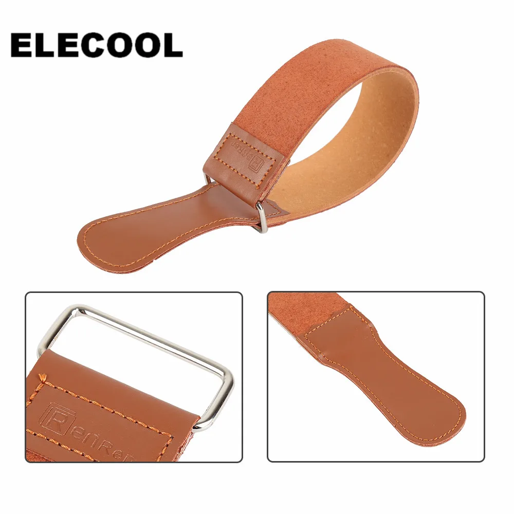 ELECOOL Genuine Leather Shaving Strop For Straight Razor Folding Knife