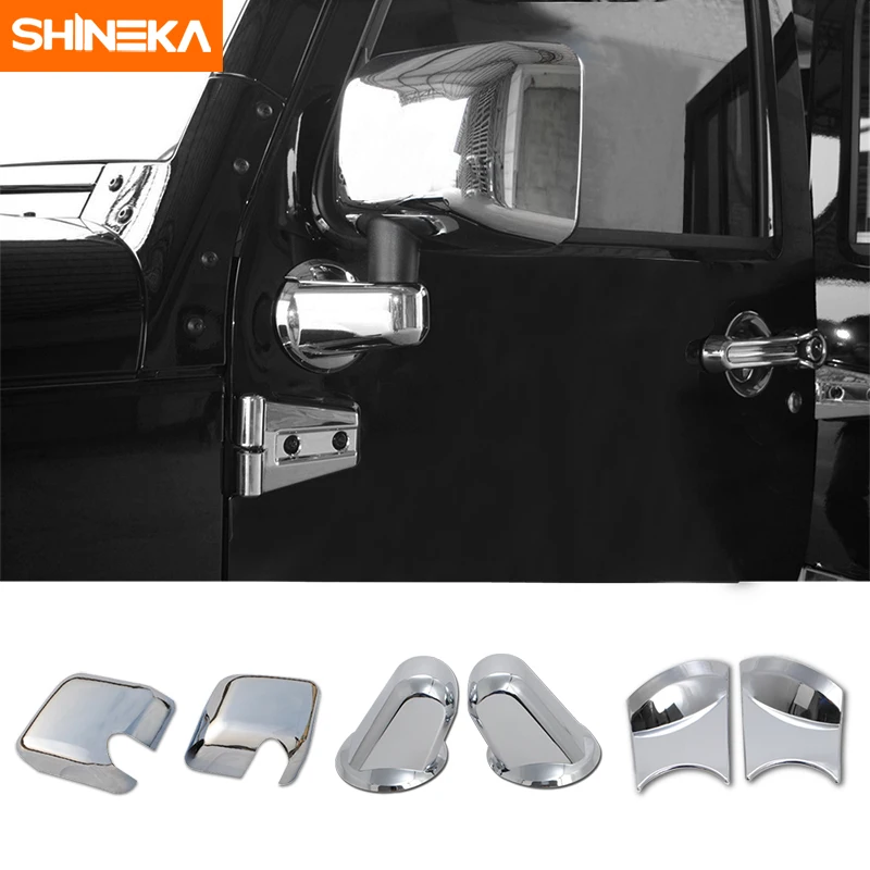 SHINEKA Авто ABS внешняя сторона заднего вида зеркала Накладка для Jeep Wrangler JK 2007-2016