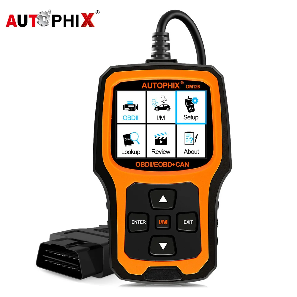 

Autophix OM126 OBD2 Automotive Scanner Engine Check OBD Code Reader EOBD JOBD OBDII Diagnostic Auto Tool for Diesel Tools Garage