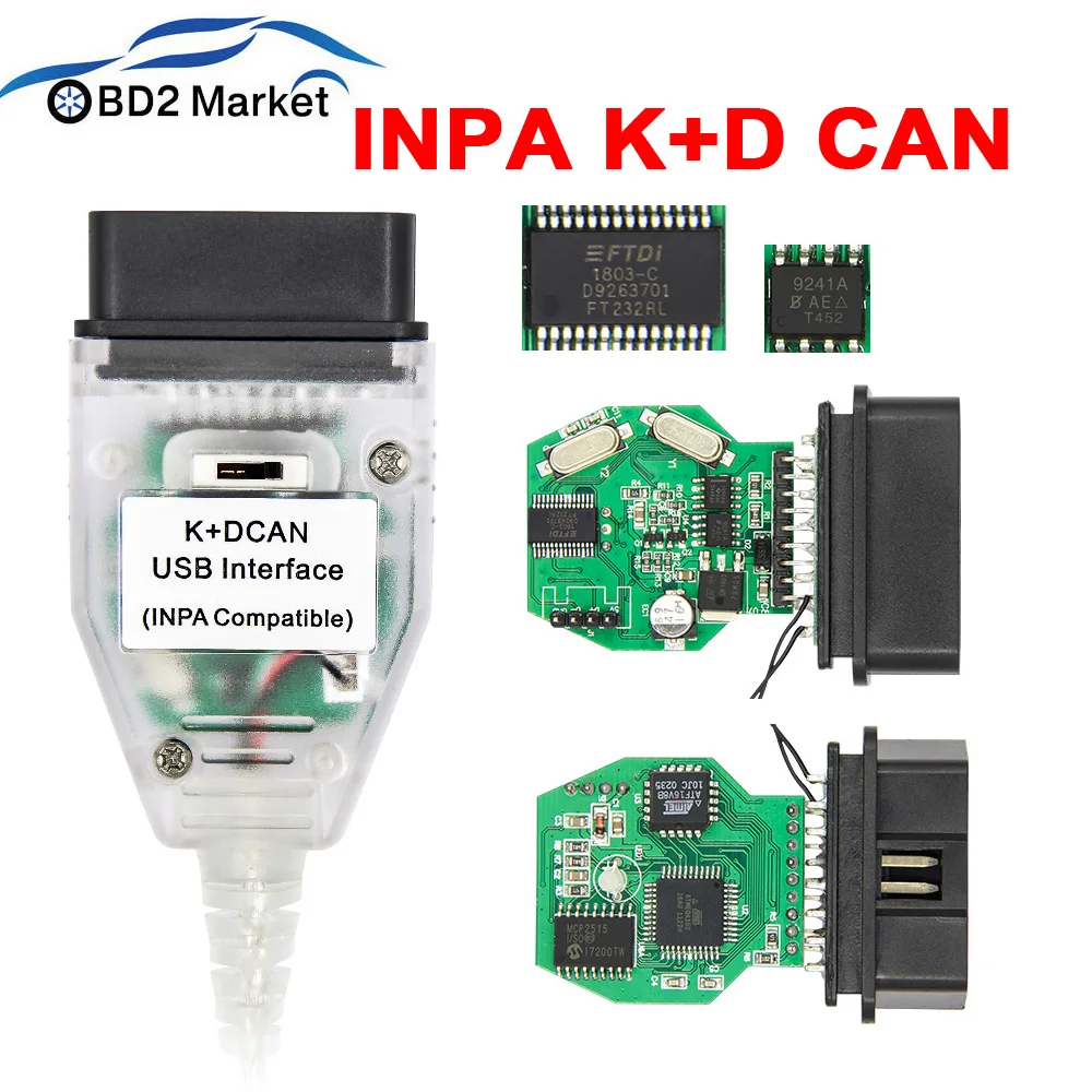 Для BMW INPA K+ CAN FTDI FT232RL переключатель OBDII диагностический инструмент для BMW OBD2 сканер INPA K DCAN DIS SSS NCS кодирование для BMW OBD