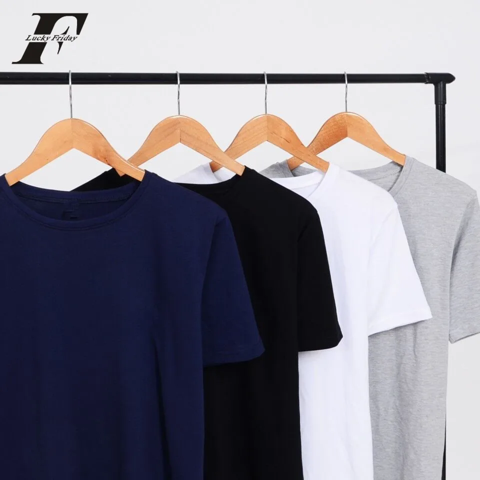 

LuckyFriddayf Fashion 100% cotton Solid color T-Shirt Men/women Summer Classic Soft casual T shirt with Street plus size Custom