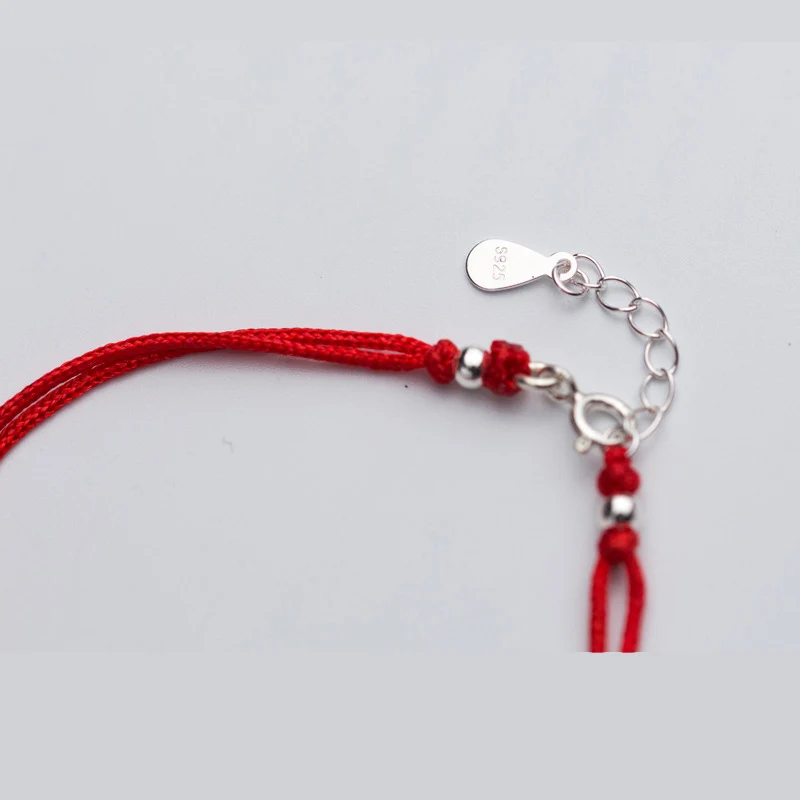 La MaxZa 925 стерлингового серебра этнический богатый Китай слитки счастливый Шарм двухслойный красный браслет из нитей для женщин Регулируемый